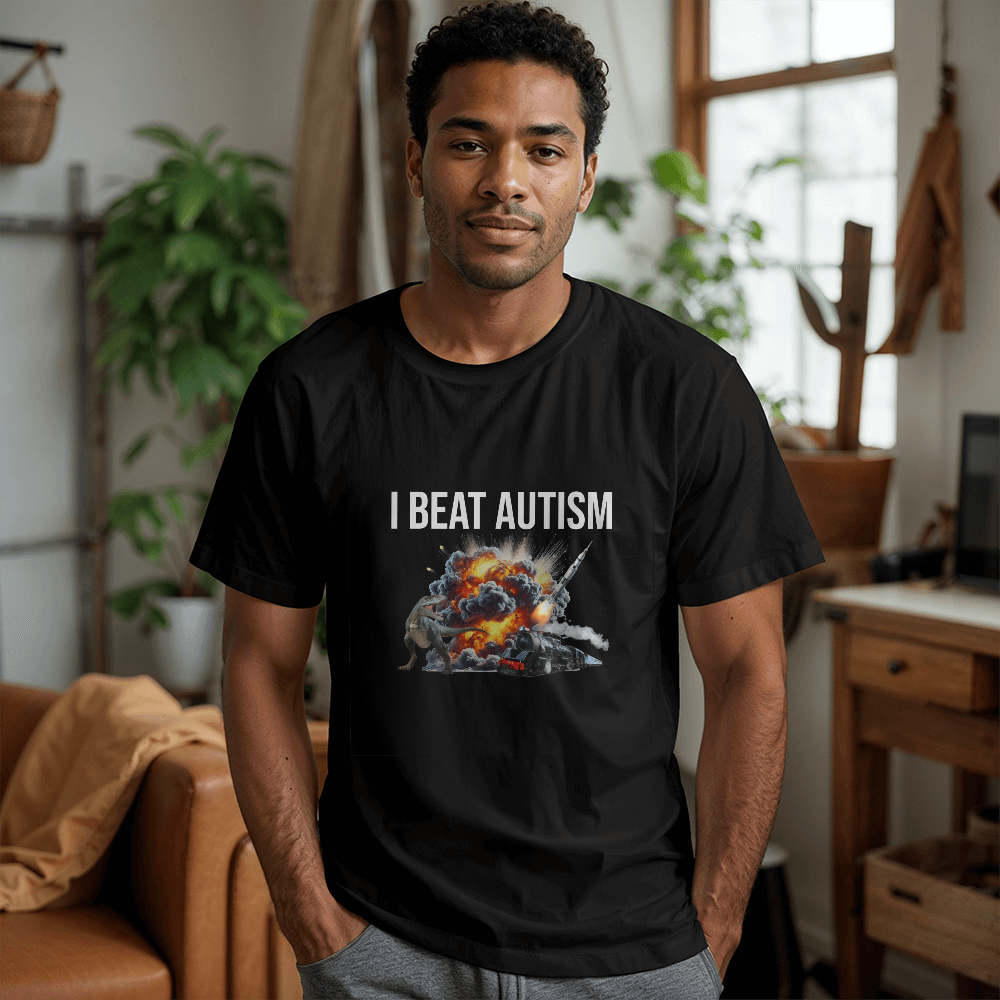 I Beat Autism T-Shirt (Black)