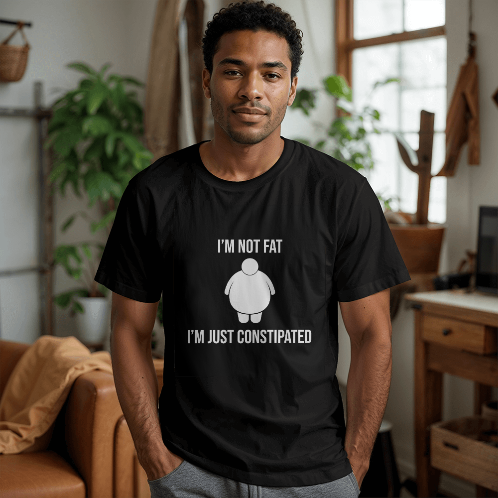 I'm Not Fat, I'm Just Constipated T-Shirt (Black)