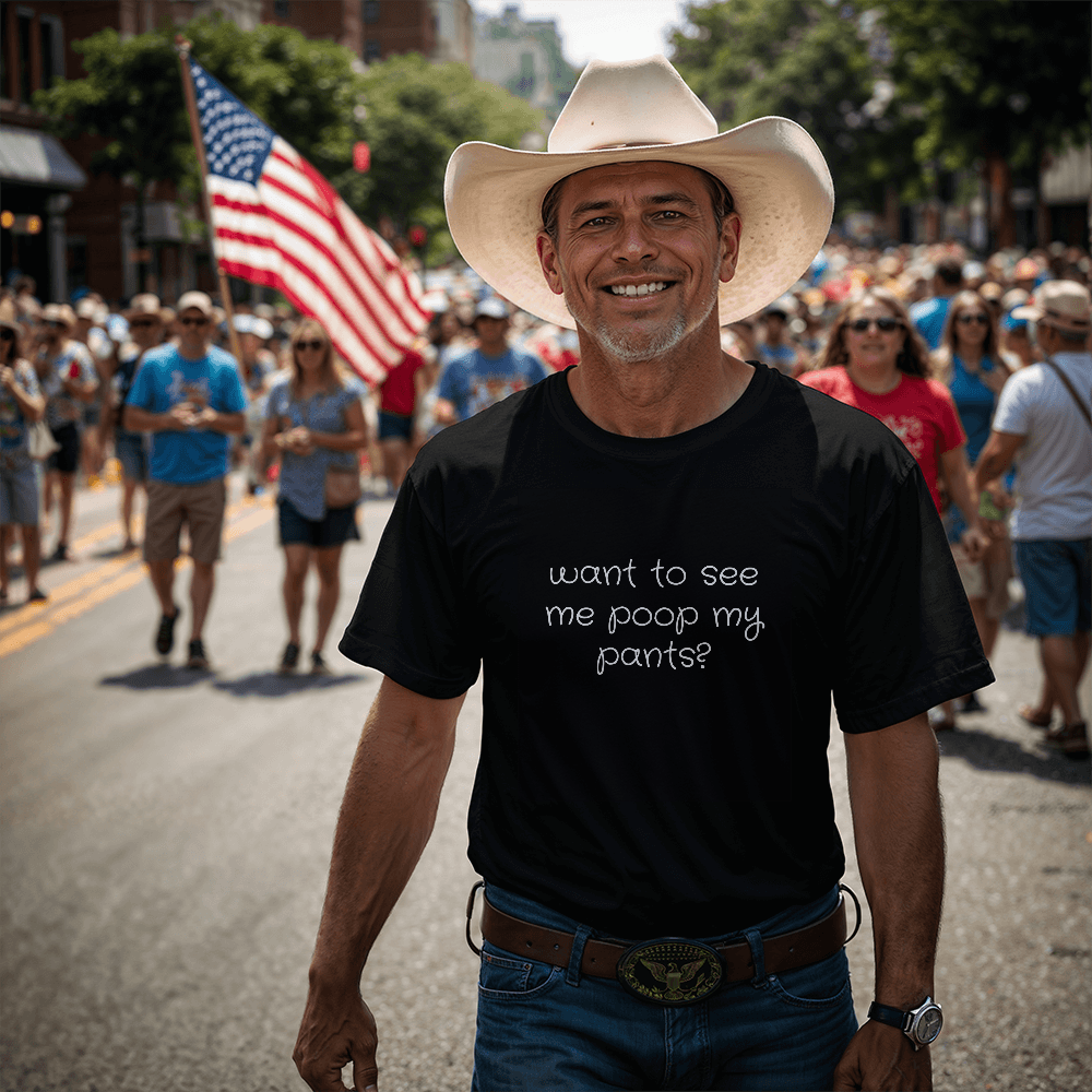 Want To See Me Poop My Pants? T-Shirt (Black)